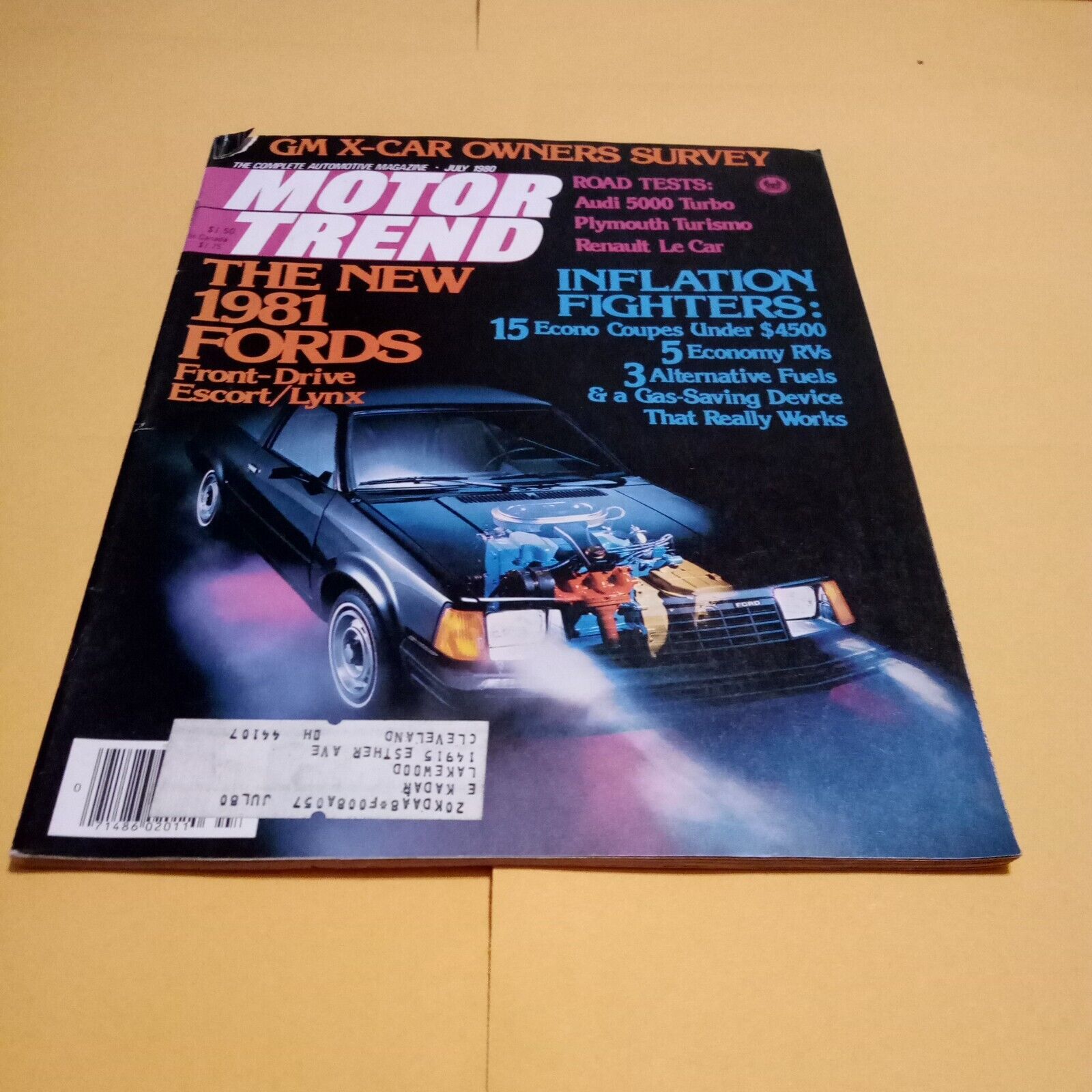 July 1980 Motor Trend Magazine Ford Cover