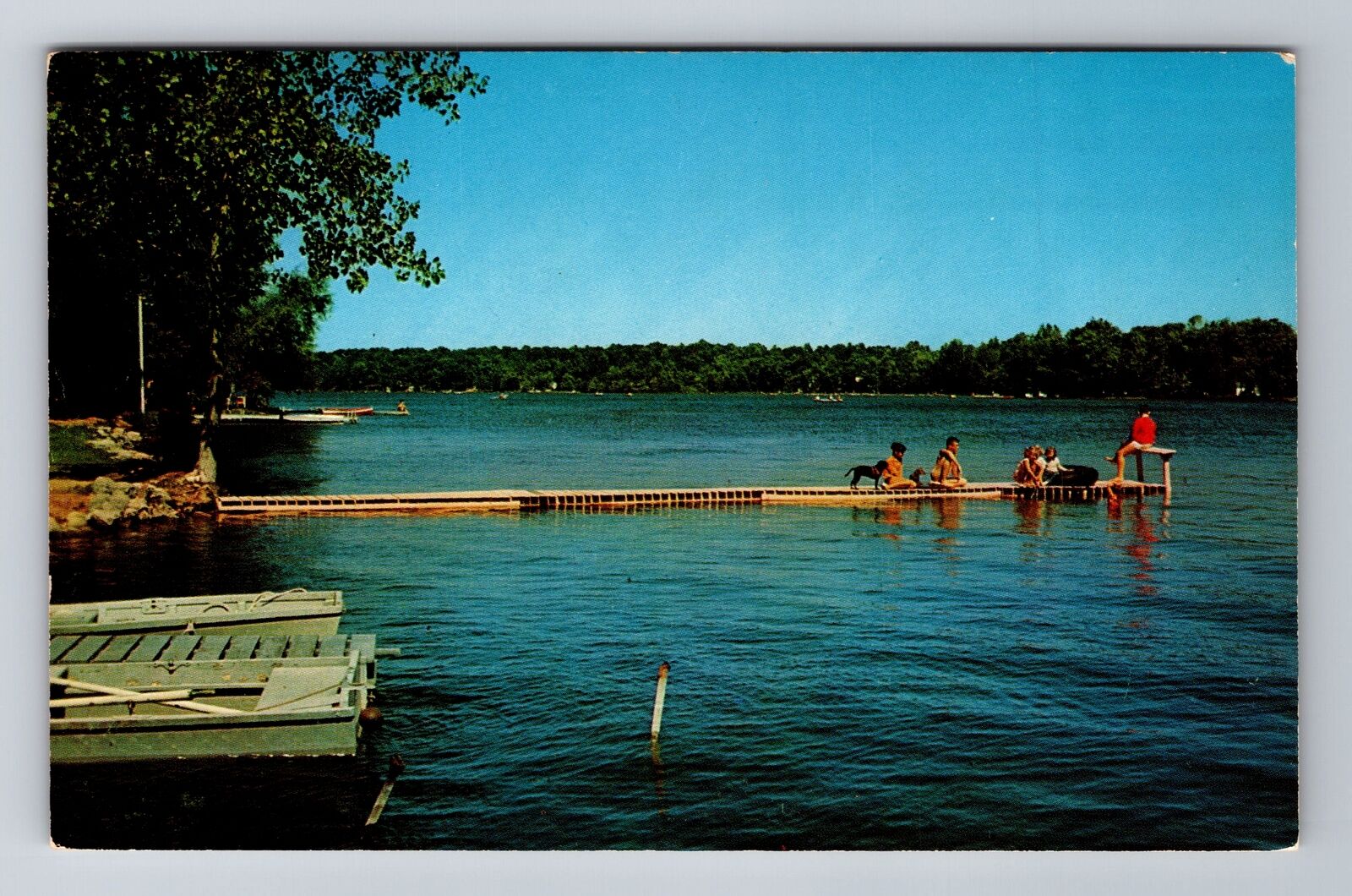 Spencer IA-Iowa, General Greeting, Dock on the Lake, Antique Vintage Postcard