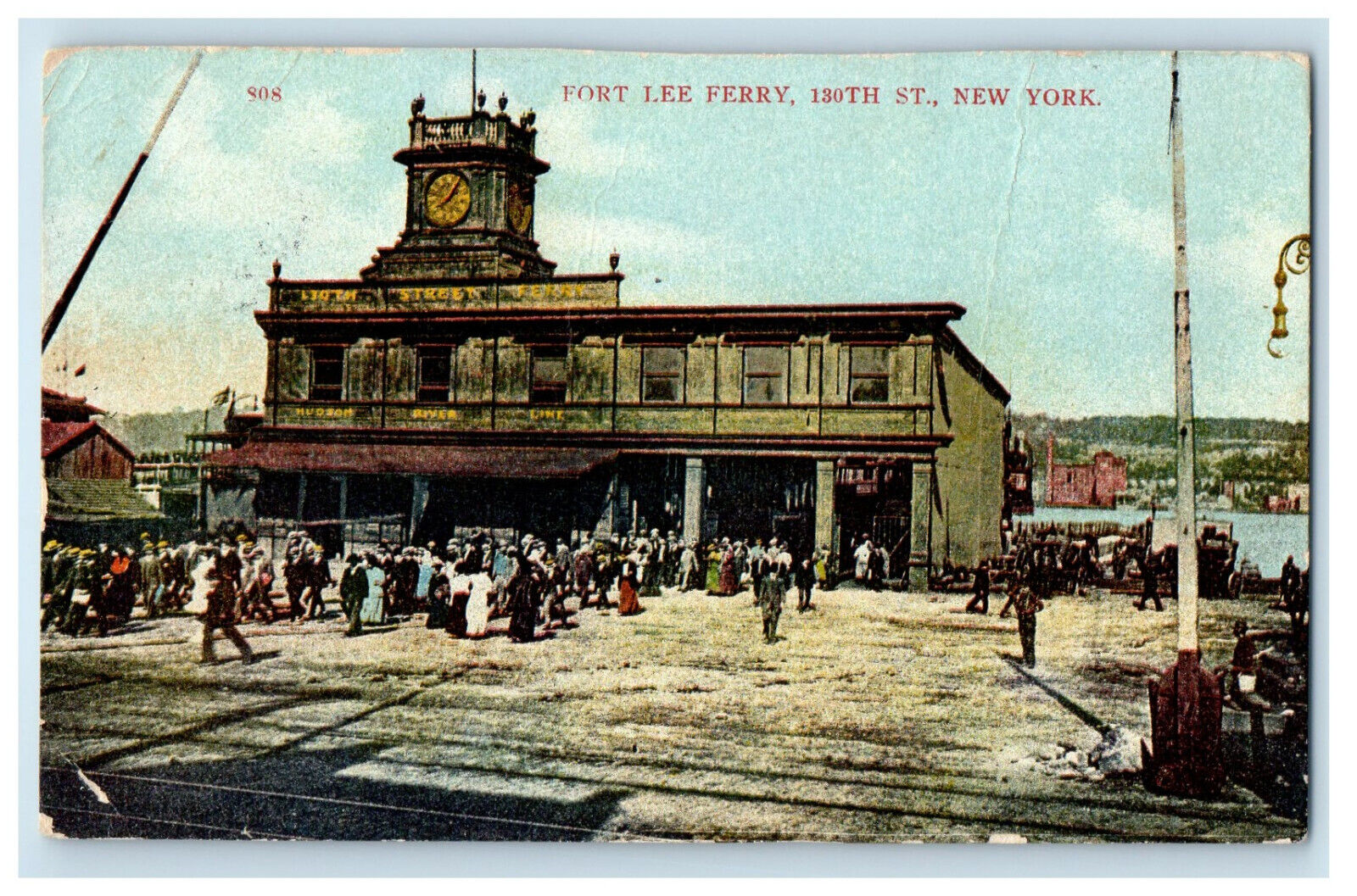c1905 Fort Lee Ferry, 130th Street Buildings US NY Posted Postcard
