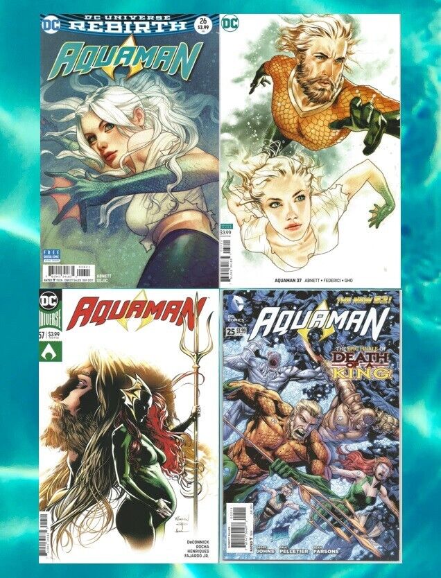 Aquaman #26, 37 Variants 2018 #25 2014 #57 2020 1st Andy Curry Lot of 4 All 4 NM