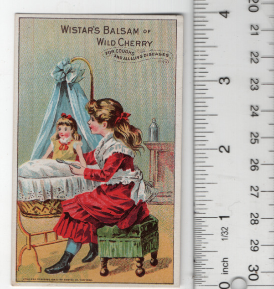 Wistar\'s Balsam of Wild Cherry Doll Victorian Trade Card 1800s 3\