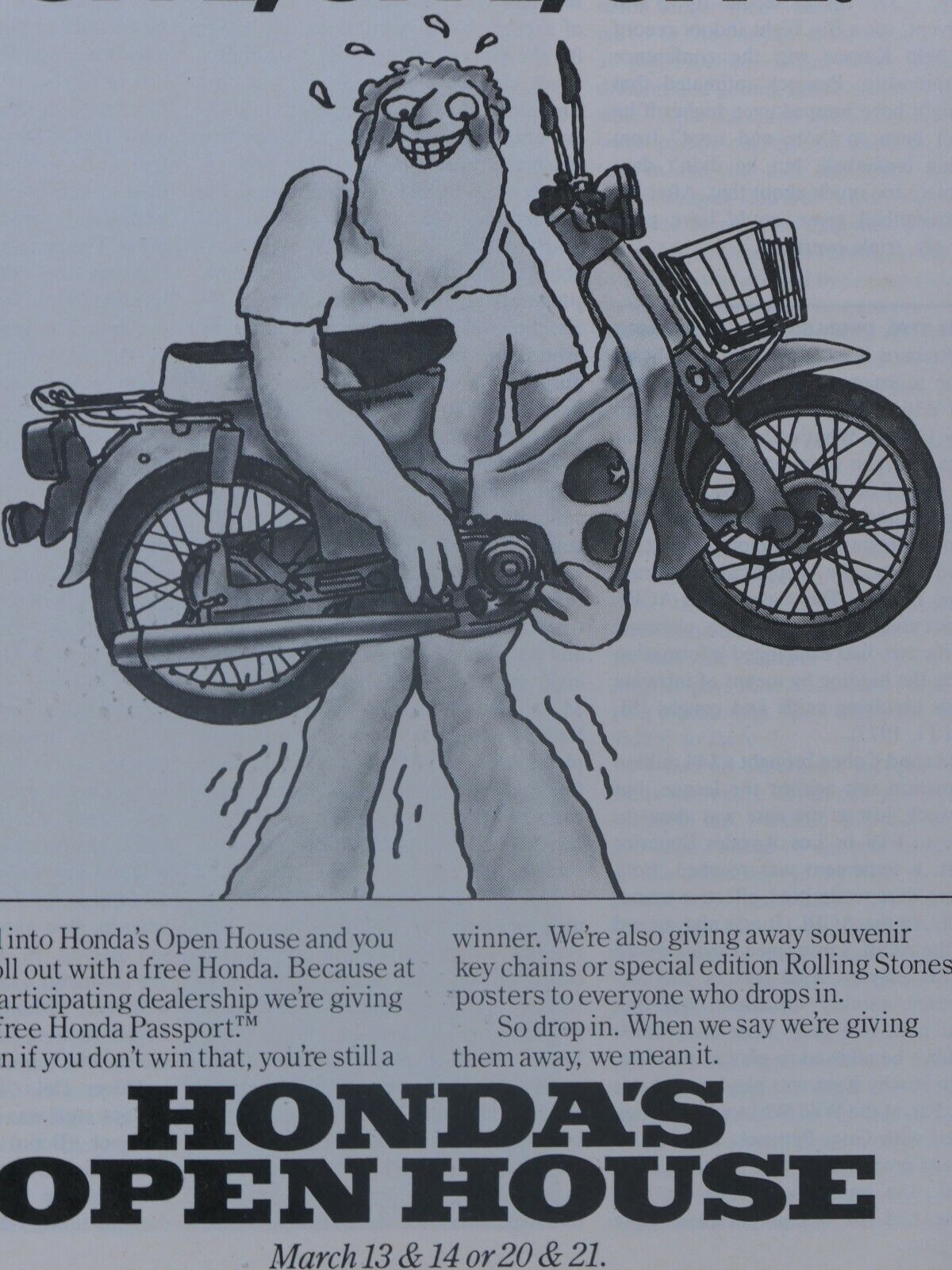 1982 Honda Open House Vintage Original Print Ad-8.5 x 11