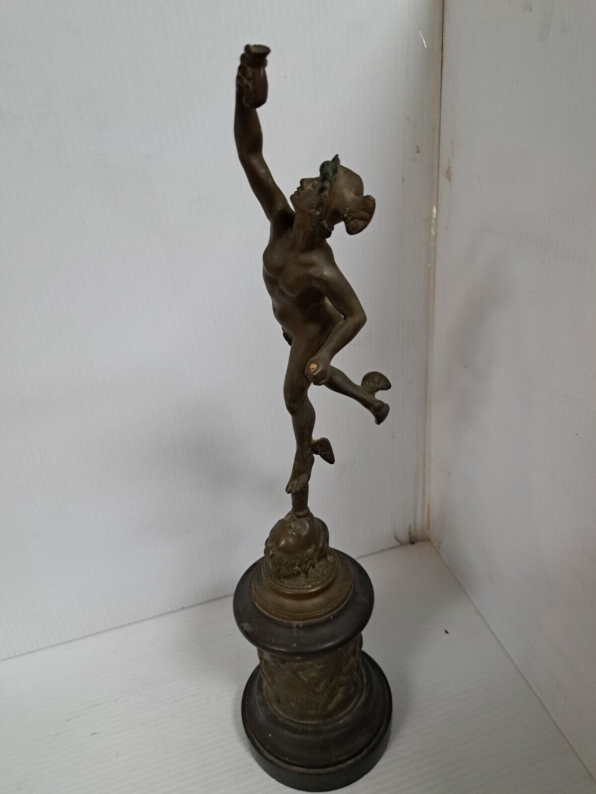 RARE -  ?? Bronze ?? Sculpture - Mercury Flying On Breathe Of A Putti (S2-3)