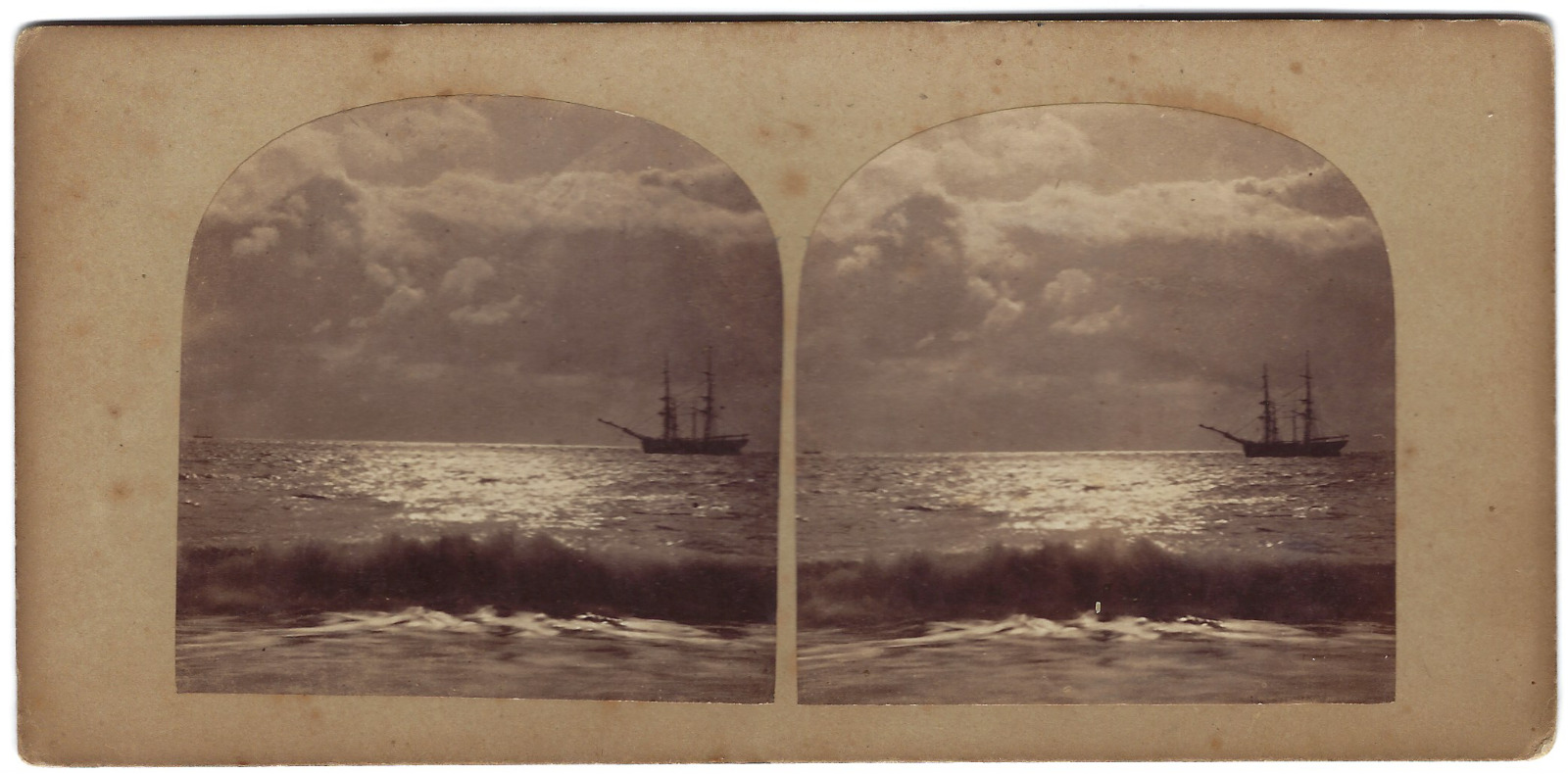 Marine Instant Wave & Ship Stereo | France | 1860 Gustave Le Gray Style