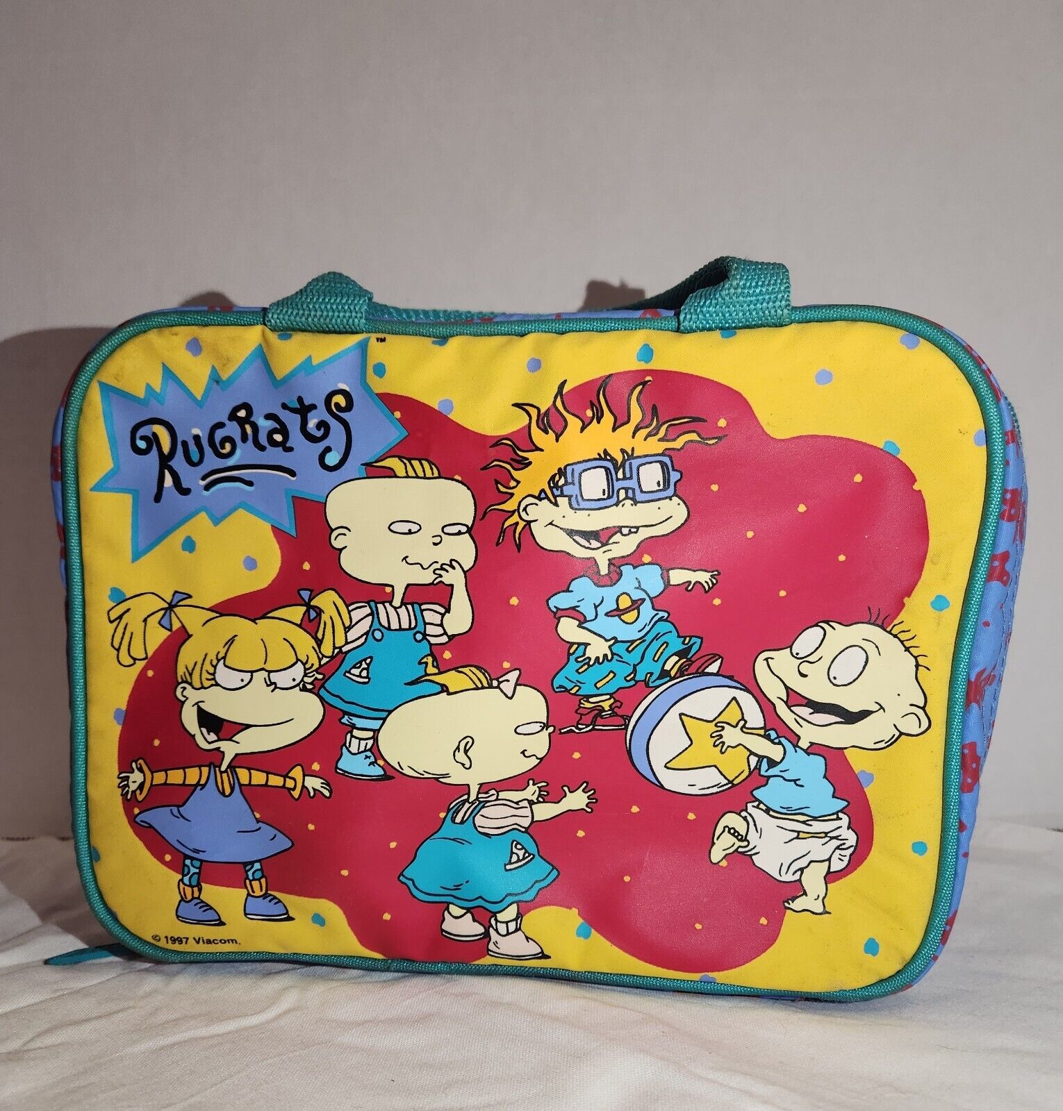 90s Rugrats Zipper Lunch Box Retro Nickelodeon Viacom Soft Bag Aladdin Nick Kids