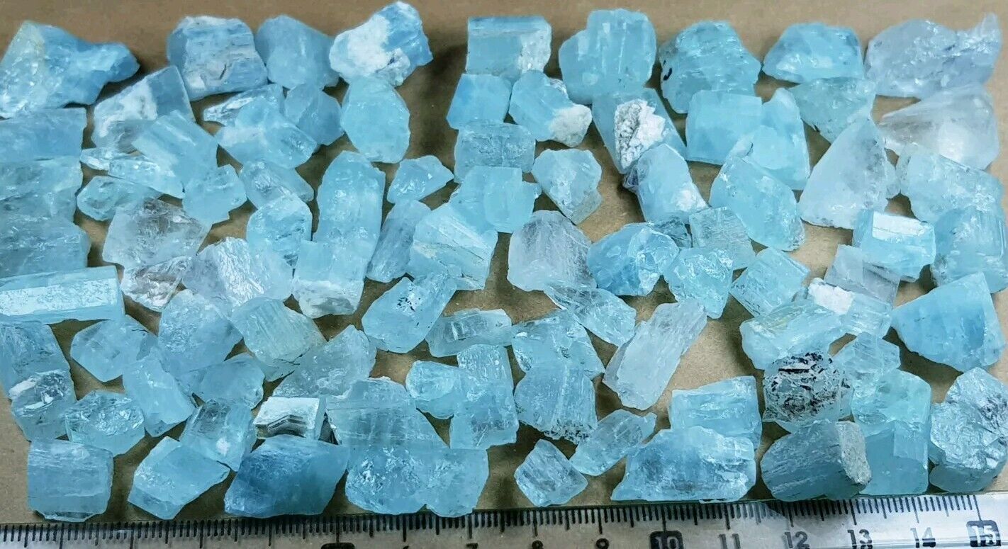965 Ct Natural Sky Blue Color AQUAMARINE Crystals Lot From Pakistan