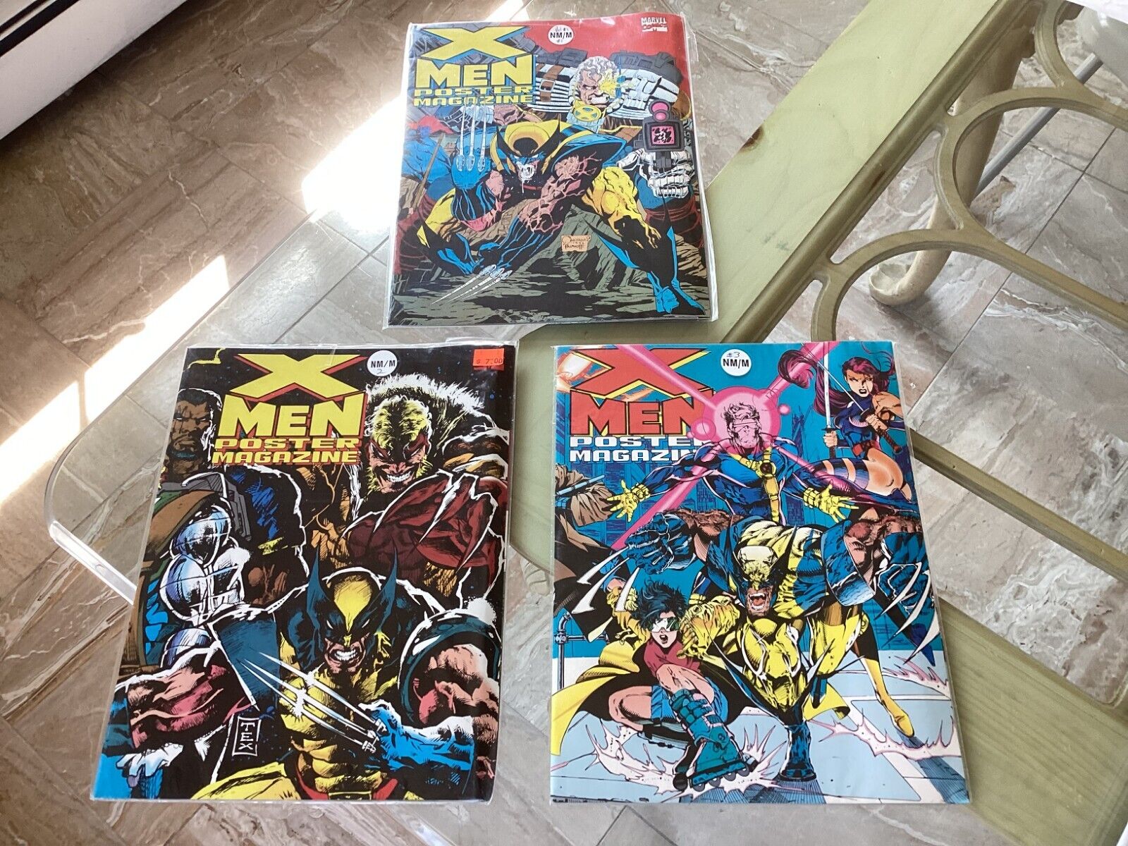3 X-MEN POSTER MAGAZINES #1, 2, 3 1992, NEW Factory Sealed