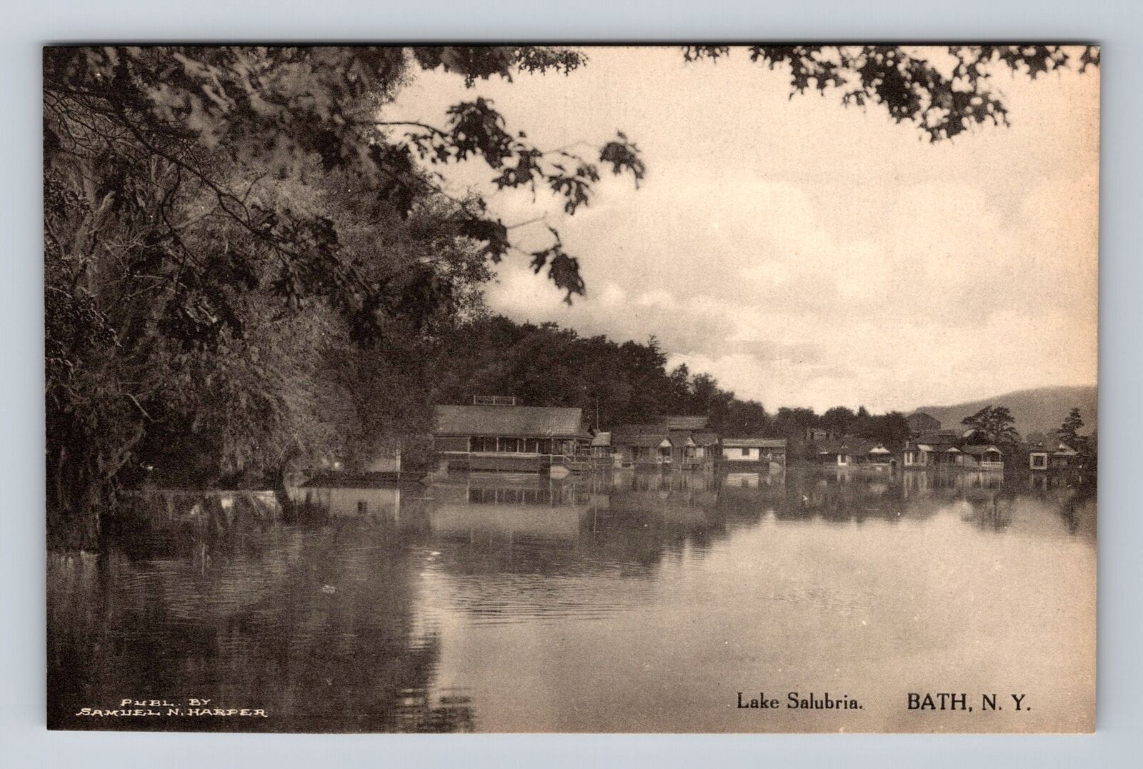 Bath NY-New York, Lake Salubria, Antique, Vintage Postcard