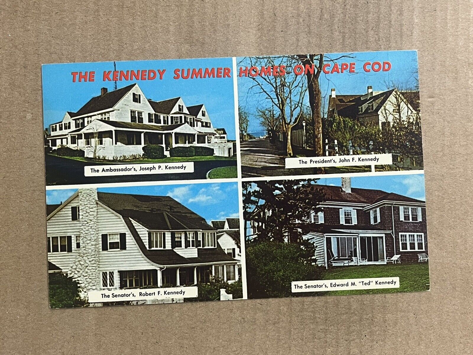Postcard Cape Cod Hyannis Port MA Massachusetts President Kennedy Summer Homes