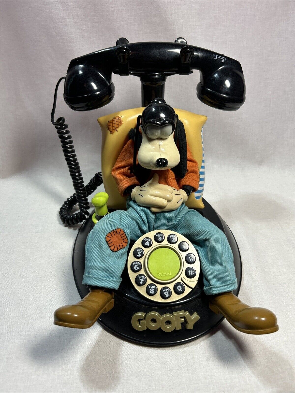 Vintage Walt Disney Animated Talking Sleeping Goofy Corded Telephone TESTED