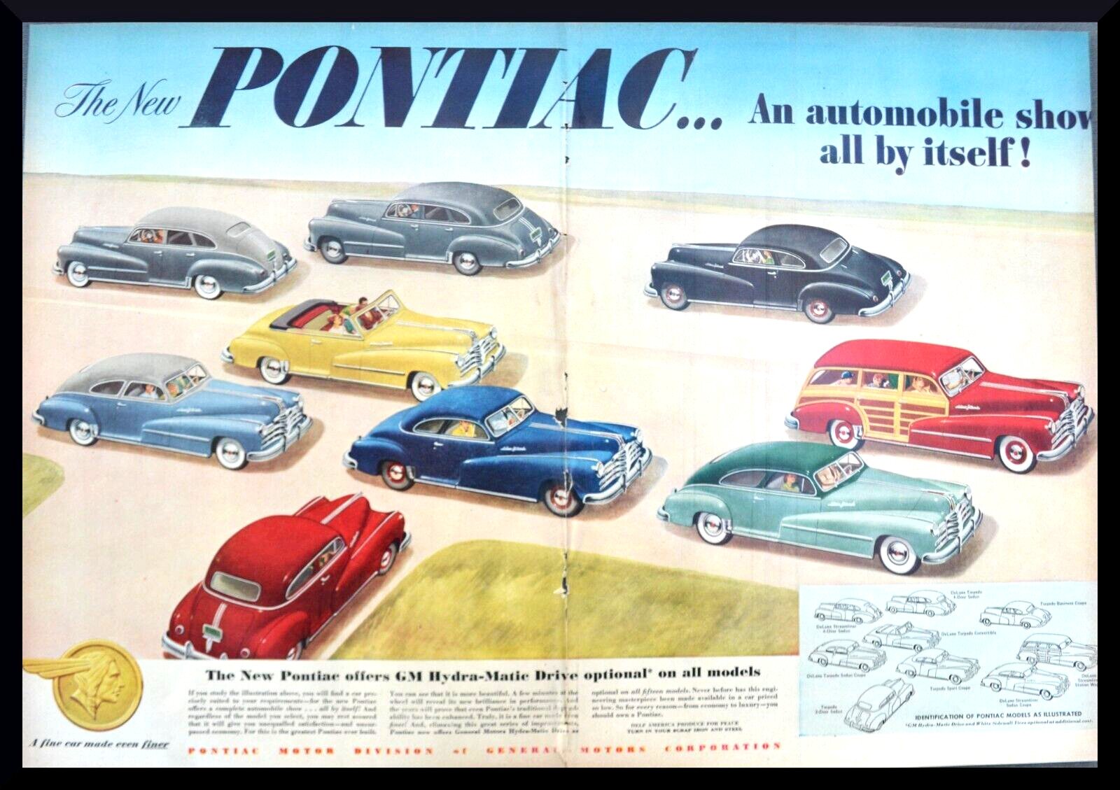 1948 Pontiac Model Range - Vintage Illustrated Color 20\