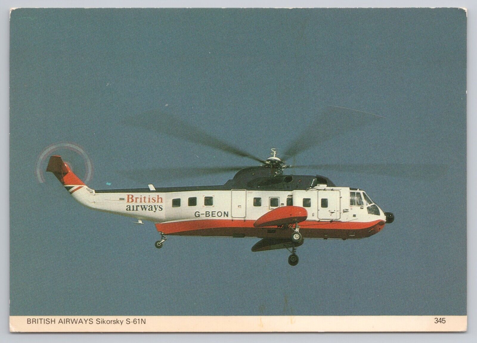 Postcard British Airways Sikorsky S-61N Helicopter 