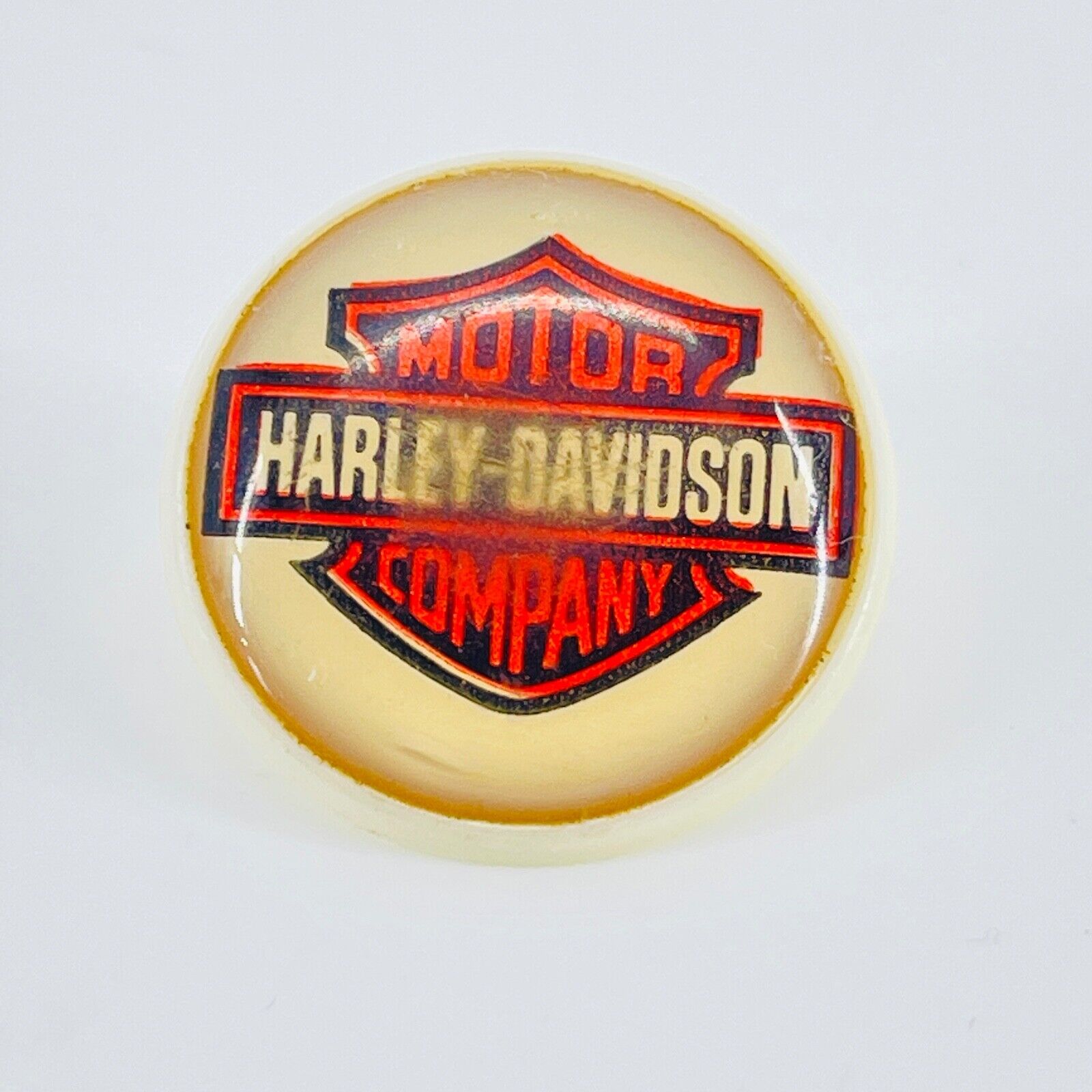 Vintage Harley Davidson Emblem Black pin back button 90\'s 
