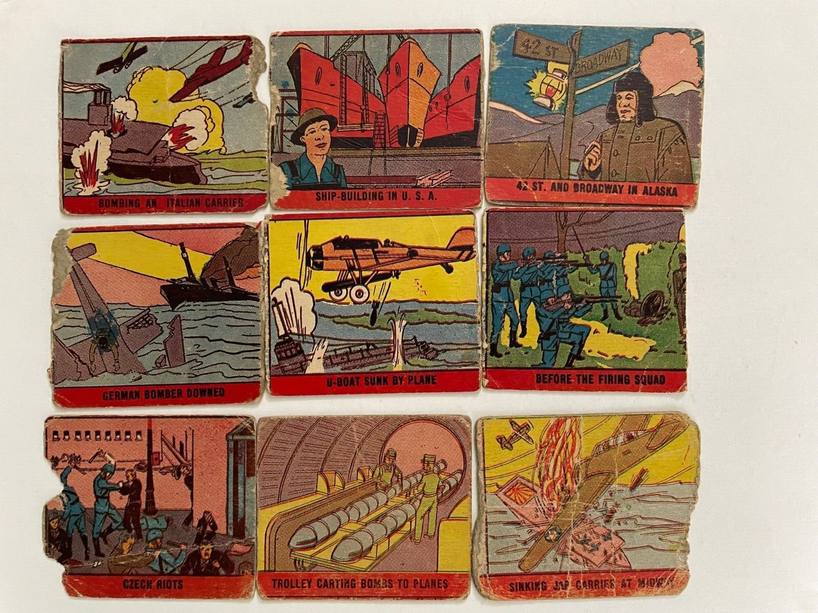 1942 R168 MP & Co War Scenes set - lot of 9 cards