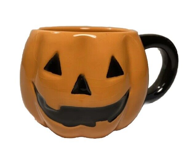 HALLOWEEN HYDE & EEK Earthenware PUMPKIN Coffee Cup Mug Jack-o'-lantern 🎃
