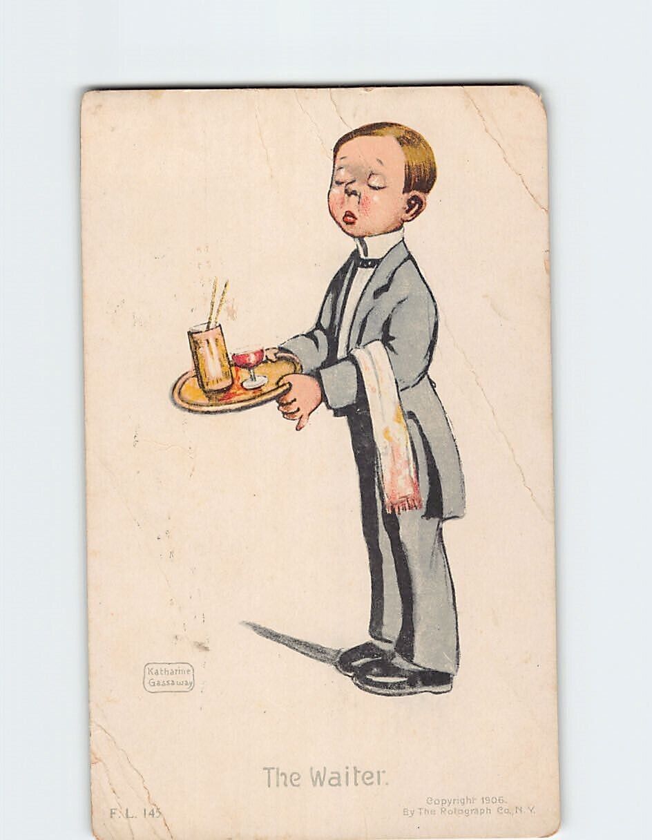 Postcard The Waiter