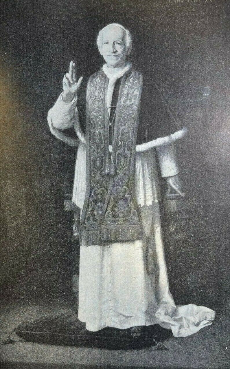 1903 Vintage Magazine Illustration Pope Leo XIII