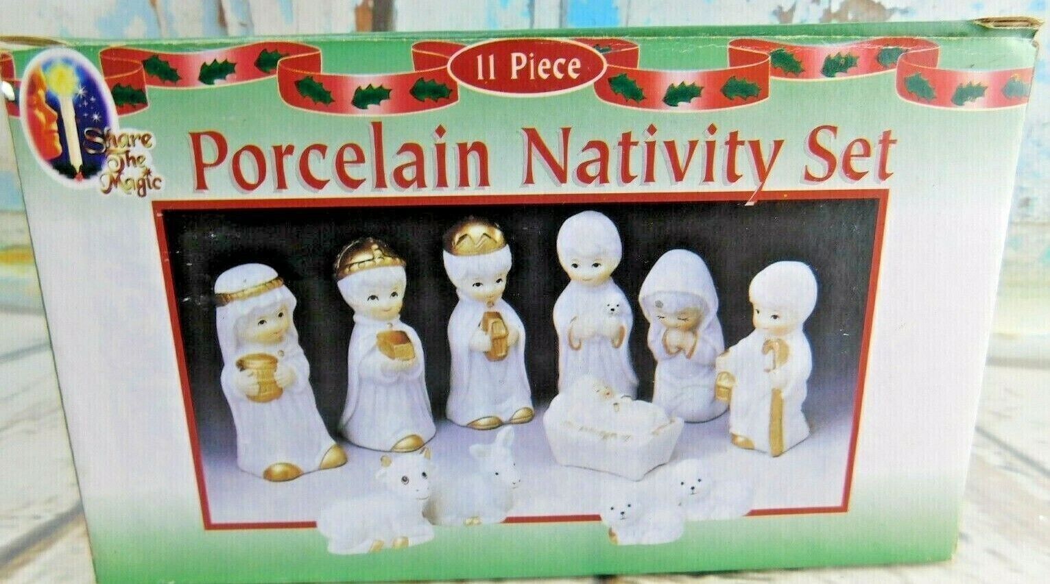 Nativity Set Porcelain Christmas 11Pc White Porcelain Small Size Decor Holiday