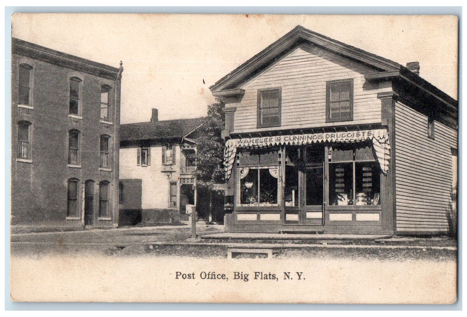 c1905 Entrance to Post Office Big Flats New York NY Unposted Antique Postcard
