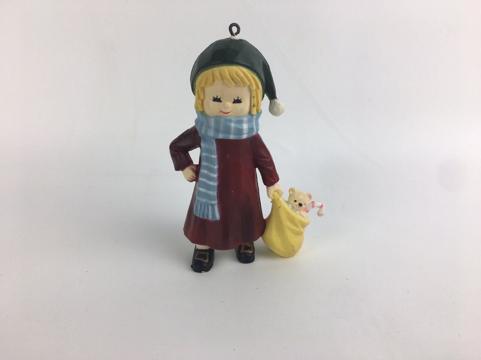 Christmas Ornament Little Girl Wang’s International Vintage 1988 Plastic