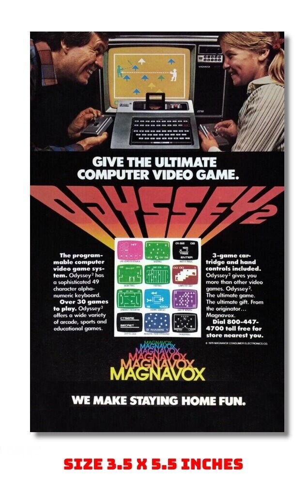 MAGNAVOX ODYSSEY 2 VIDEO GAME OLD 1980 AD FRIDGE MAGNET 3.5 X 5.5