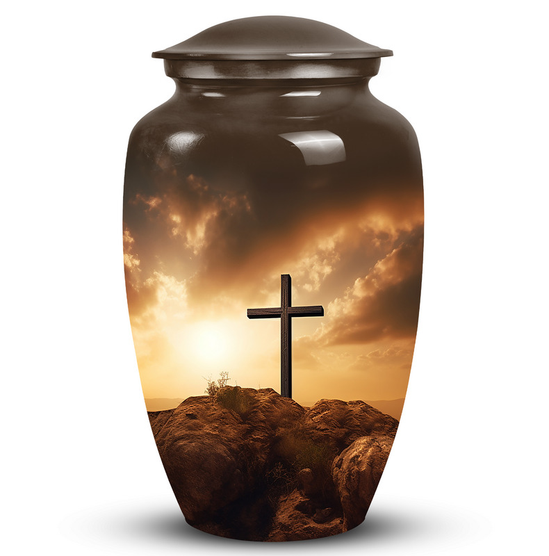 Christ With Sunset View 2 Cremation Urn For Adult Ashes Women & Men