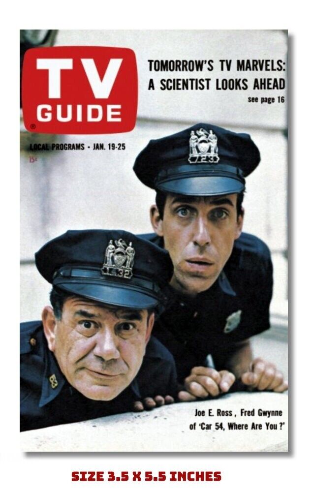 CAR 54 WHERE ARE YOU FRIDGE MAGNET 1963 TV GUIDE COVER 3.5 X 5.5 \