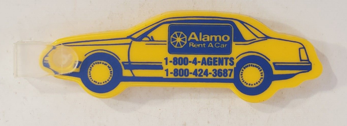 Vintage Alamo Rent A Car Keychain Key Ring Chain Fob Hangtag