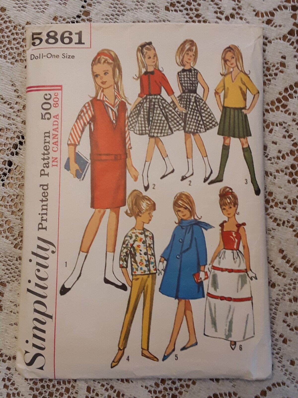 Vintage Barbie SKIPPER Doll Clothes Pattern 1964 Simplicity #5861