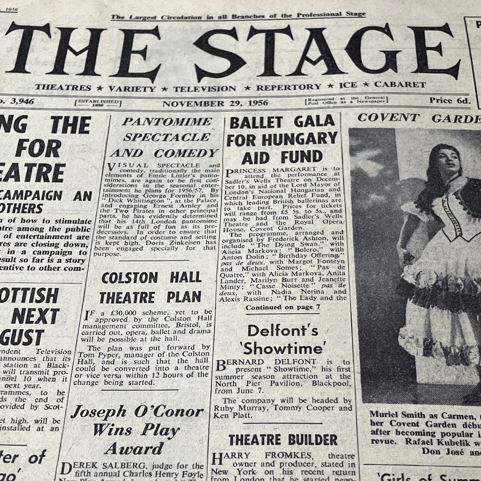 The Stage 1956 - Jeanette Scott. Diana Dors, Vera Lynn, Richard Attenborough