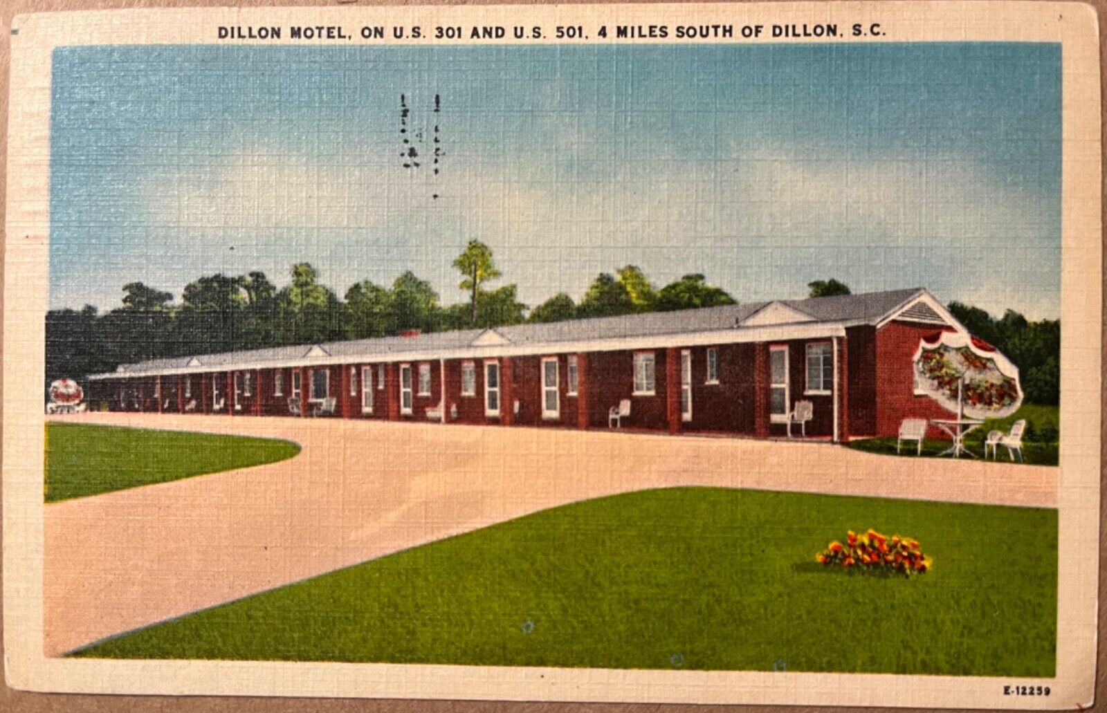 Dillon Motel South Carolina Postcard c1950