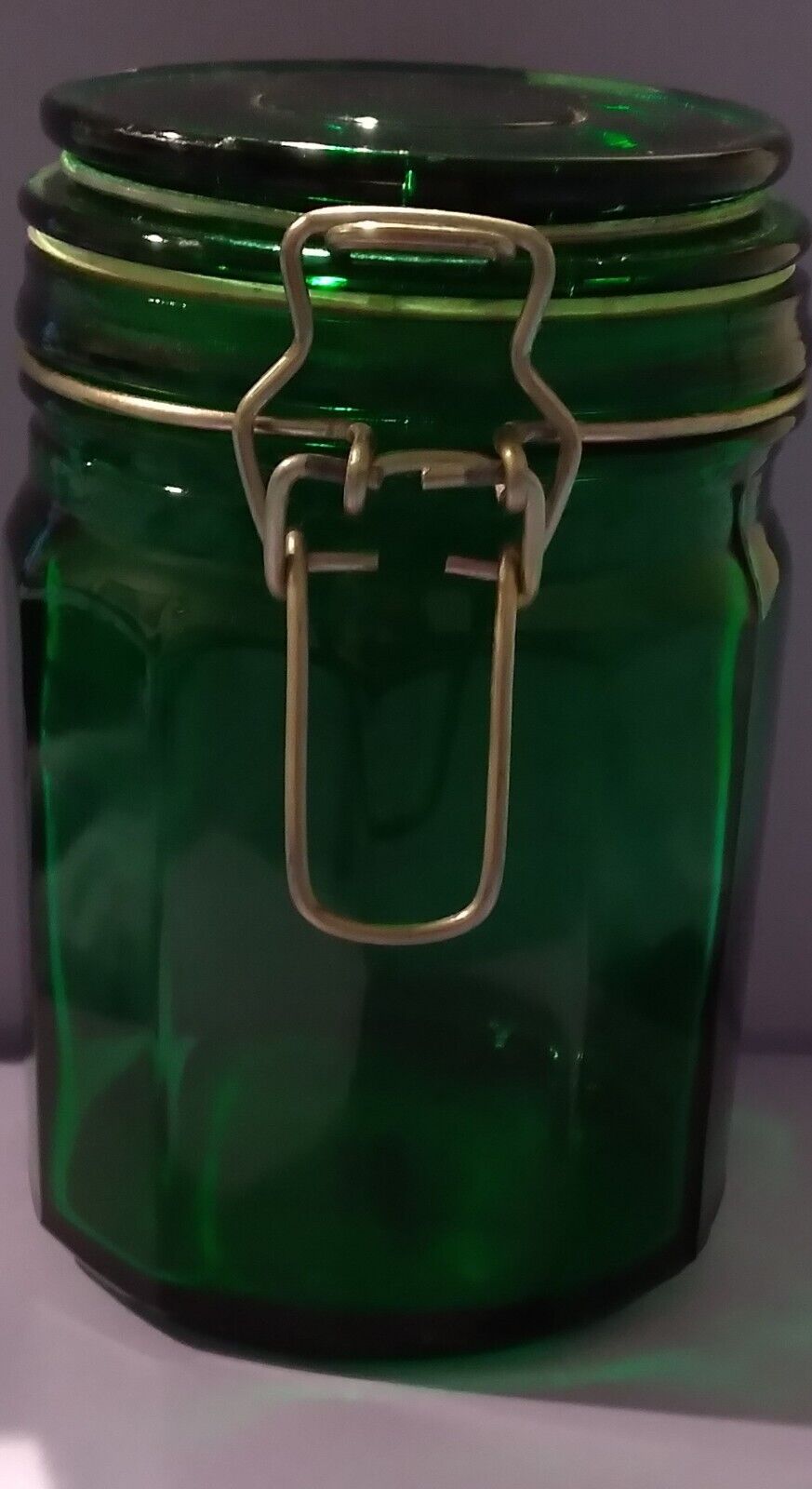 Vintage Green Glass Jar