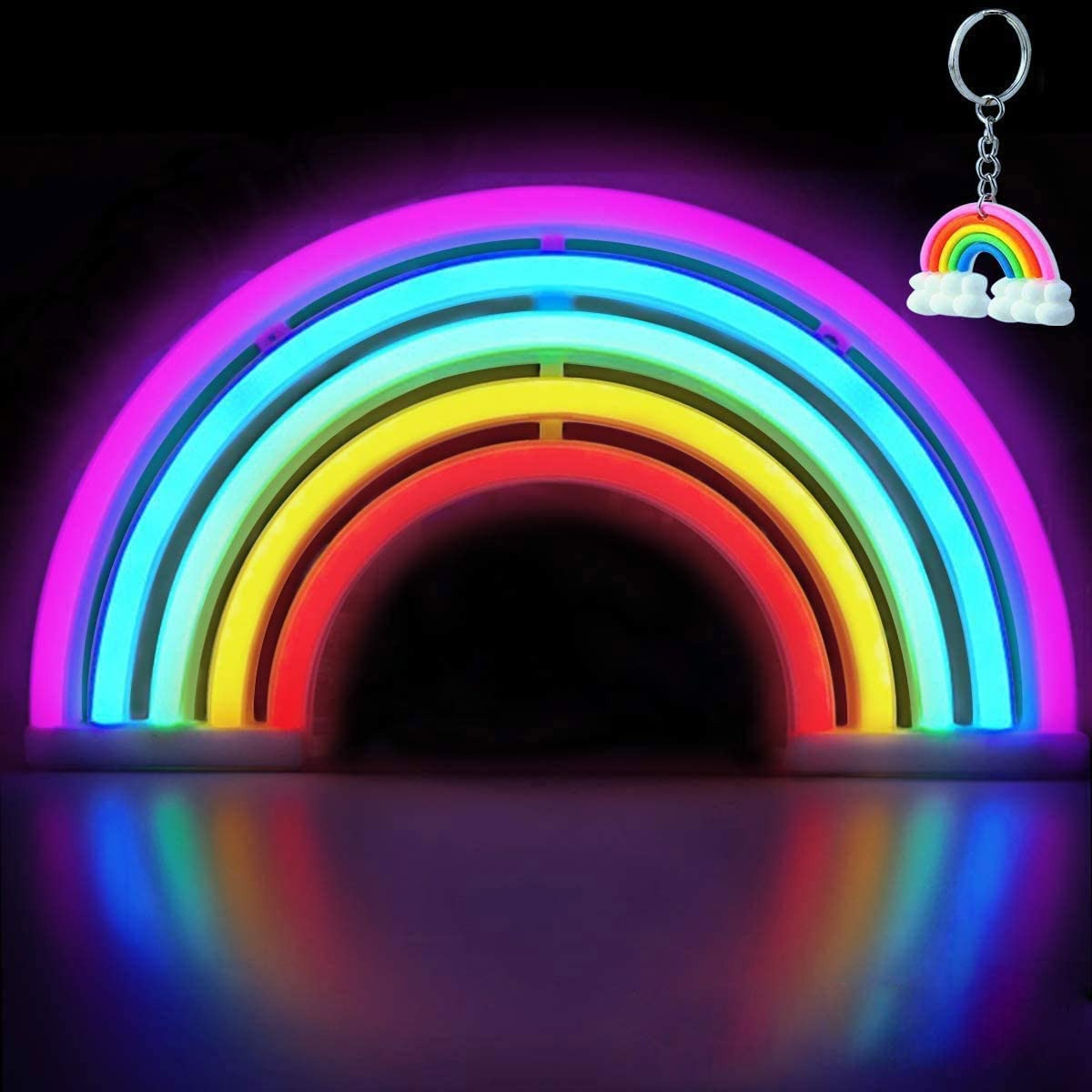 Neon Rainbow Light, Cute Led Rainbow Neon Signs for Wall Decor, USB or Battery P