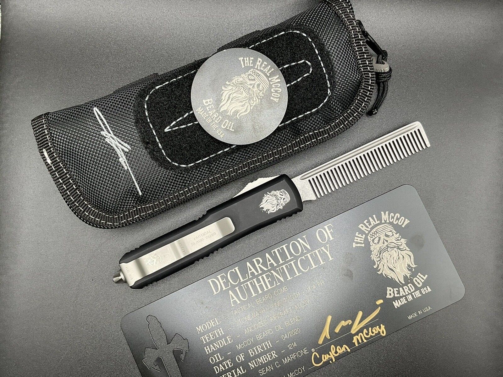 Microtech Marfione Custom Tactical Beard Comb Real McCoy Collab Edition