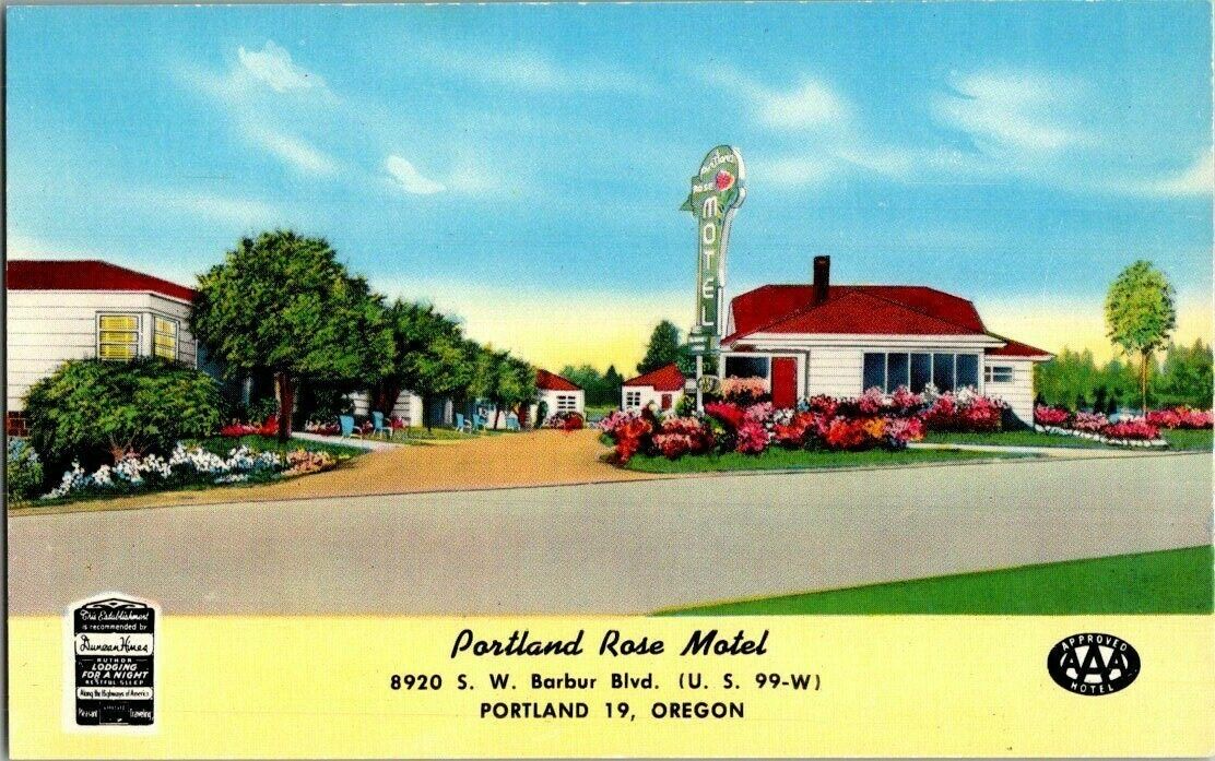 1950'S. PORTLAND ROSE MOTEL. PORTLAND, OR. POSTCARD. RC7