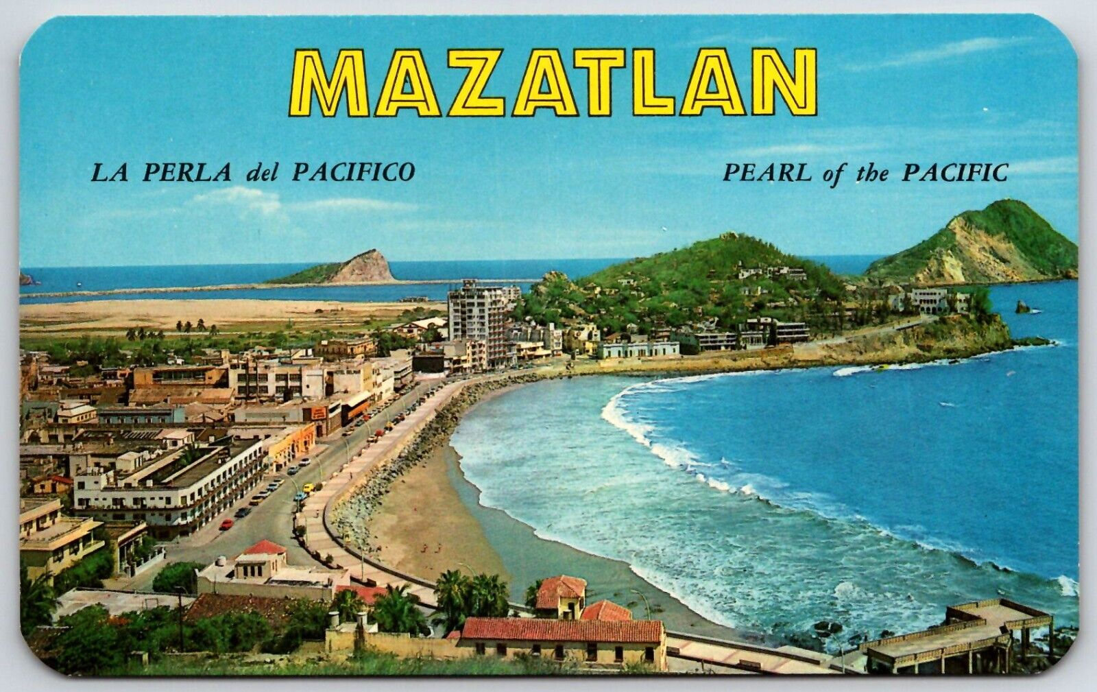 Vintage Postcard - Olas Altas Beach - Mazatlan - Sinaloa - MEXICO