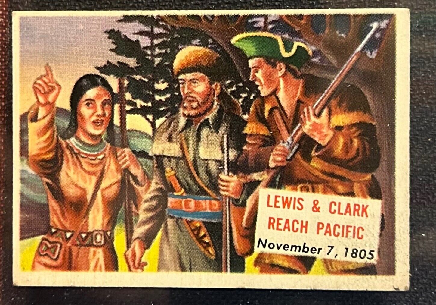 Lewis & Clark Reach Pacific, 1954 Topps Scoop #94, EX