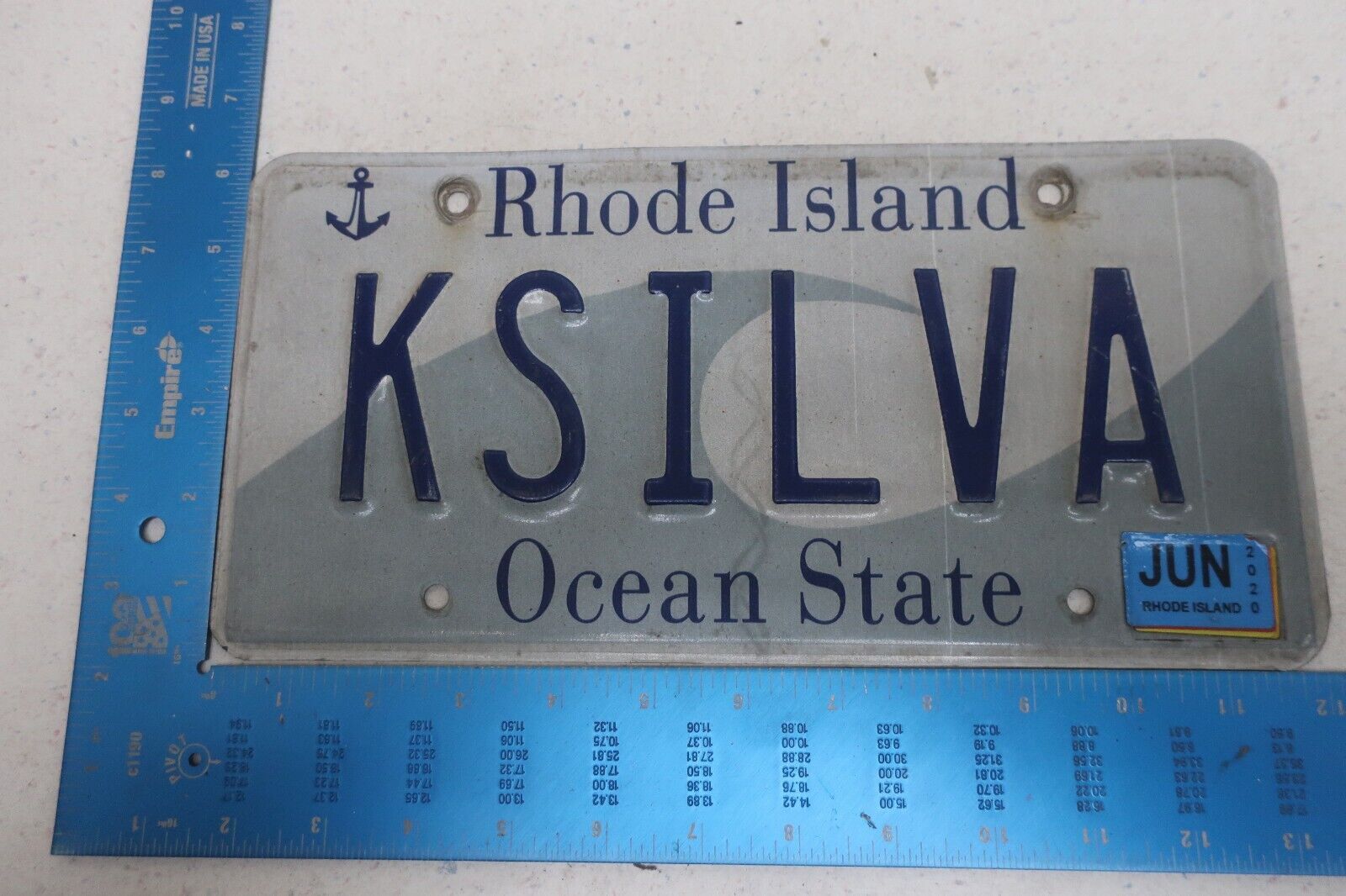 Rhode Island License Plate Tag Vanity 2020 20 RI K Silva Name KSILVA #2