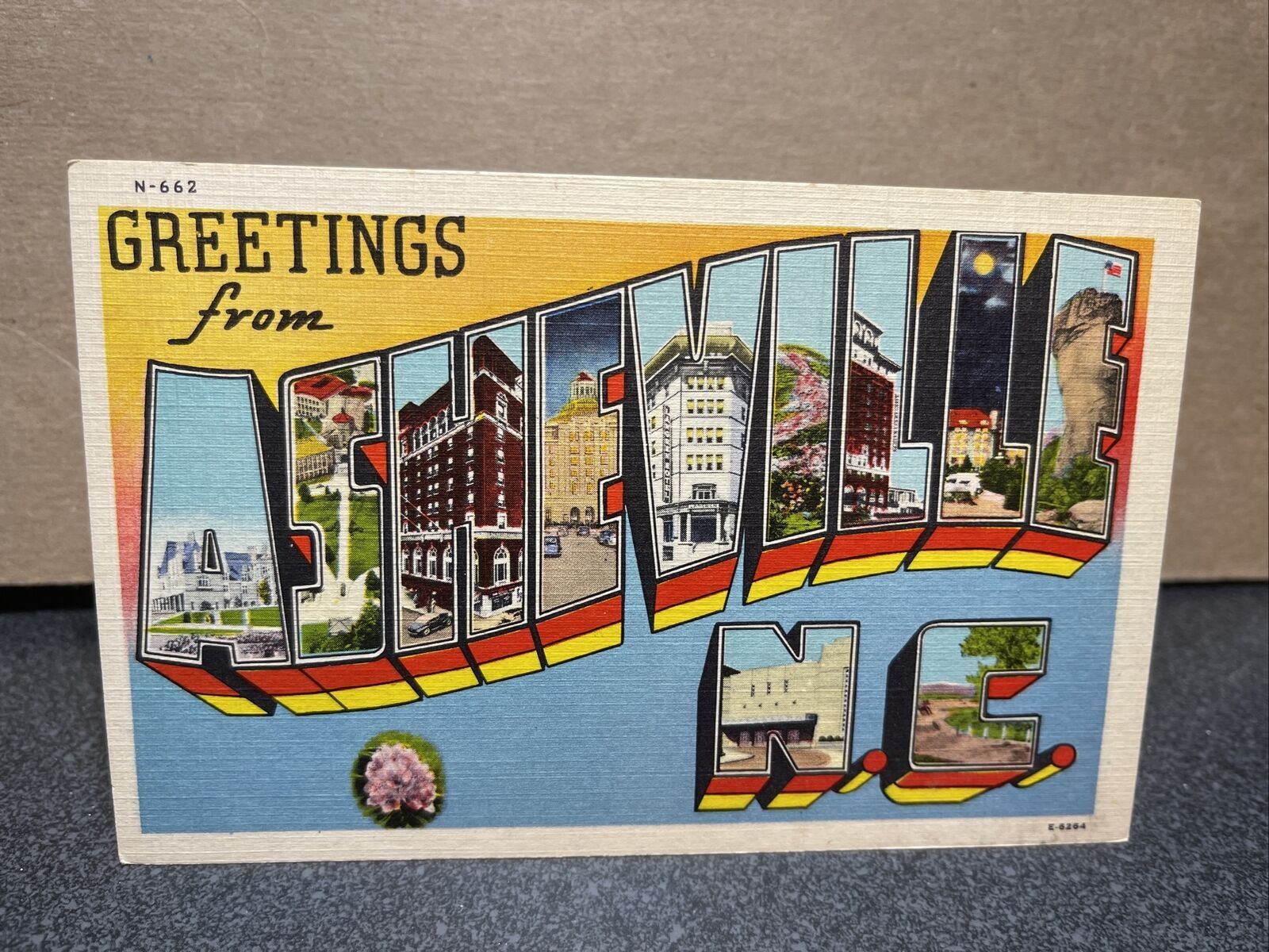 Greetings from Asheville North Carolina Big Letters Postcard￼