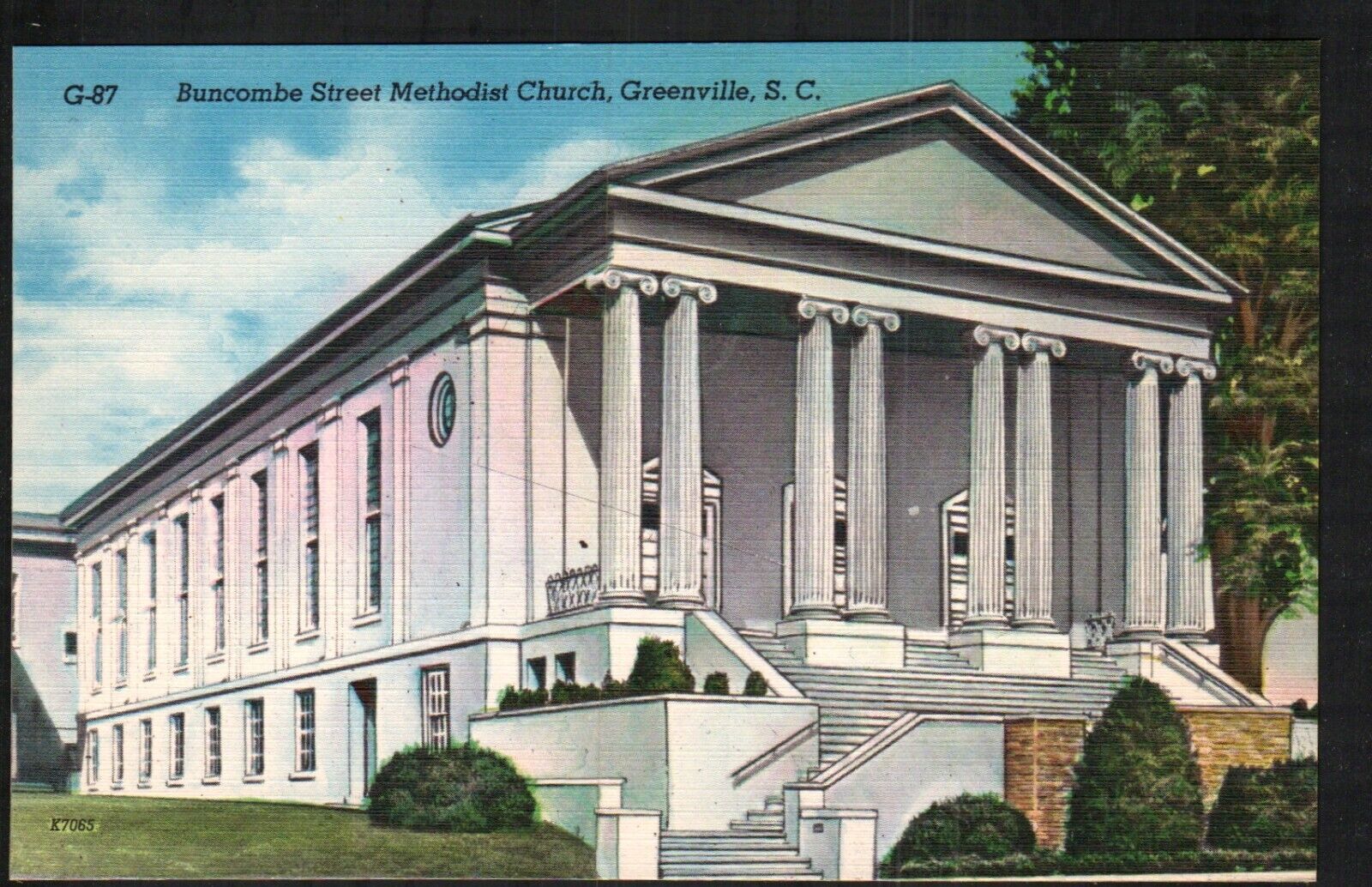Old Postcard Buncombe St Methodist Church Greenville South Carolina 1940\'s