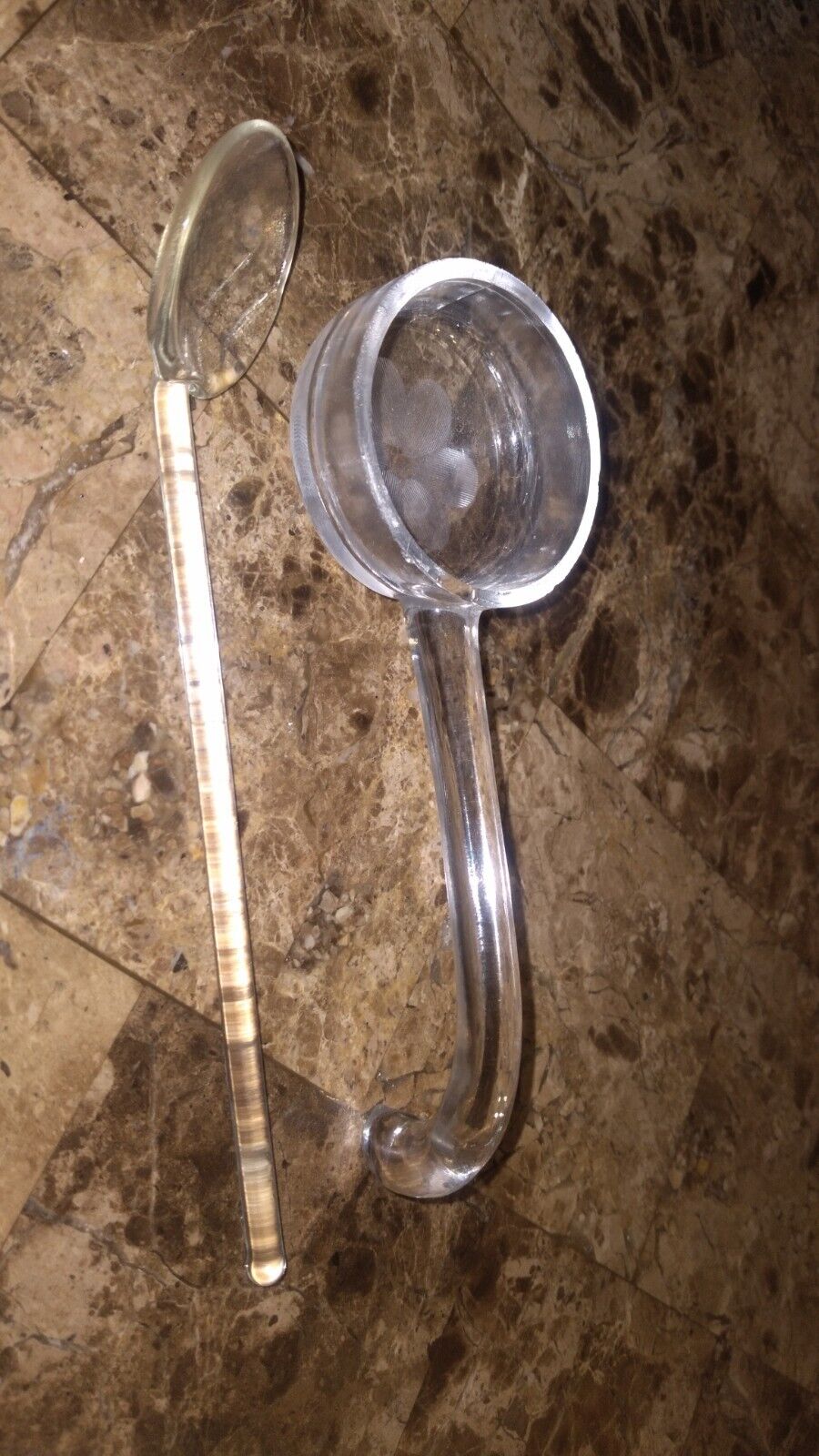 2 Vintage Glass Spoons