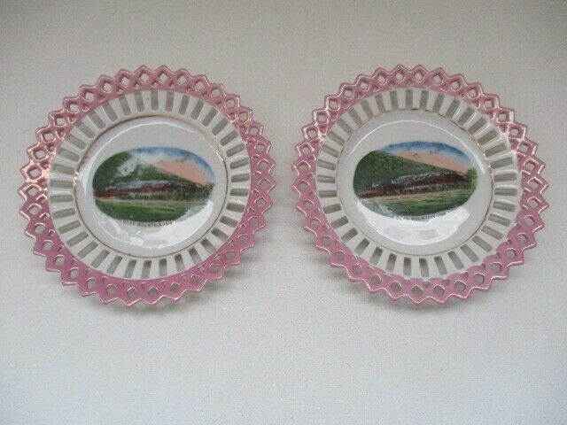 Pair (2)  Antq Bear Mountain Inn Dishes New York Palisades Park Made in Germany