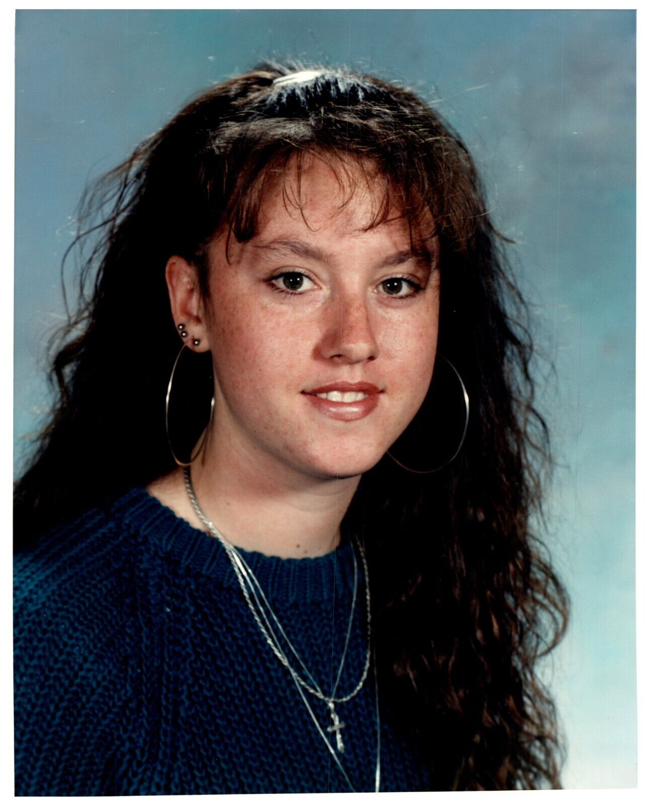 1990s Teen Girl Huge Hoop Earring Large Vintage Photo Hollywood Los Angeles 8x10