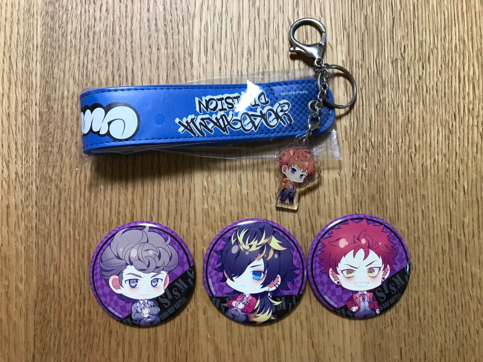 Hypnosis Mic Division Rap Battle Badge Keychain 4 type set Nagoya Purple Blue