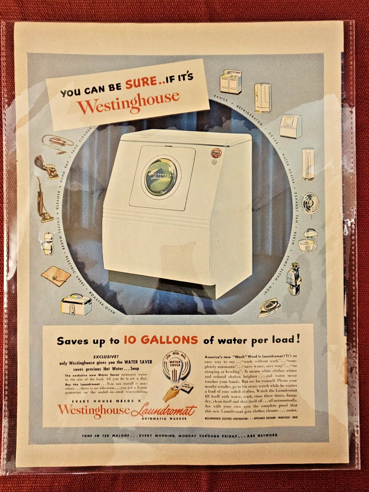 1940s Westinghouse Washing Machine Magazine Ad \