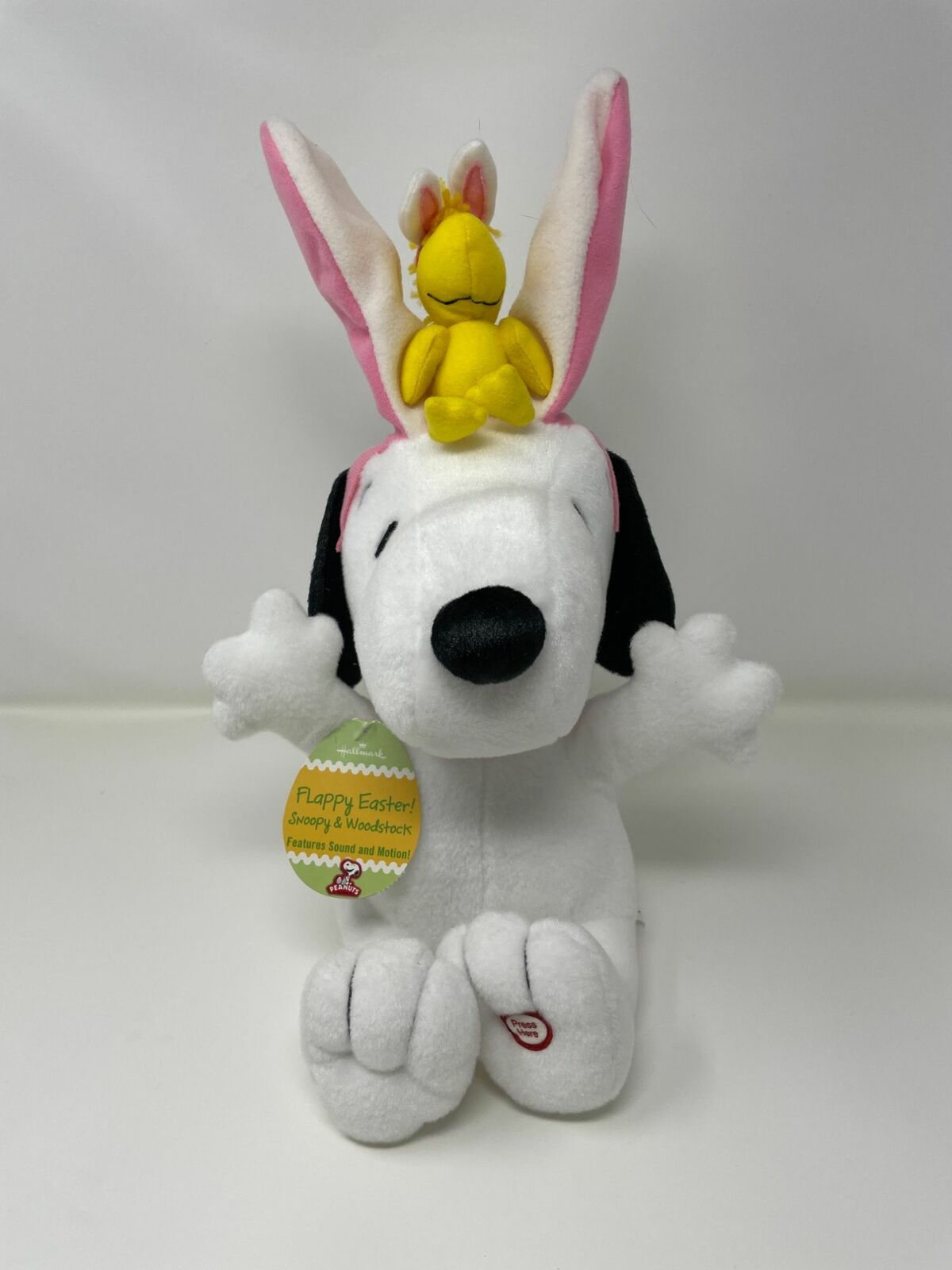 Hallmark Animated Plush Flappy Easter Snoopy And Woodstock New