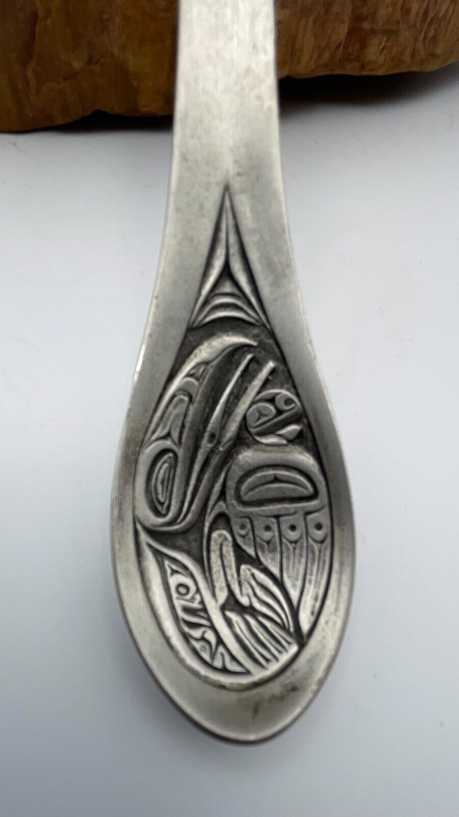 BOMA  Fine Pewter Totem Pole Spoon Handle 6 1/4 \