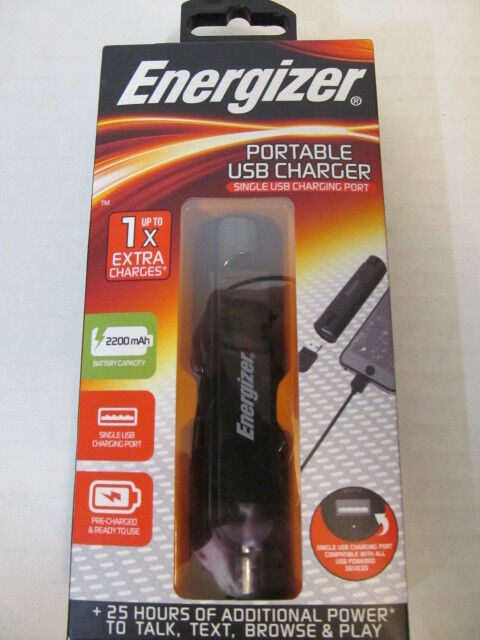 Energizer Portable Single USB Charger, 2200mAh, 25 Hours, ENG-BB07