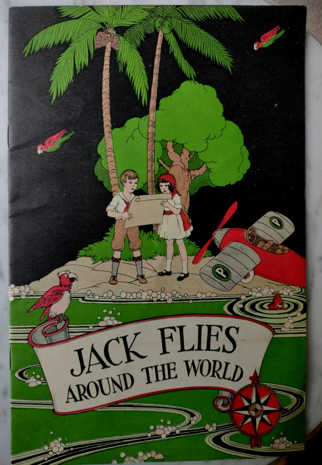 Jack Flies Around the World 1927 Palmolive Advertising / John Dukes McKee Illus