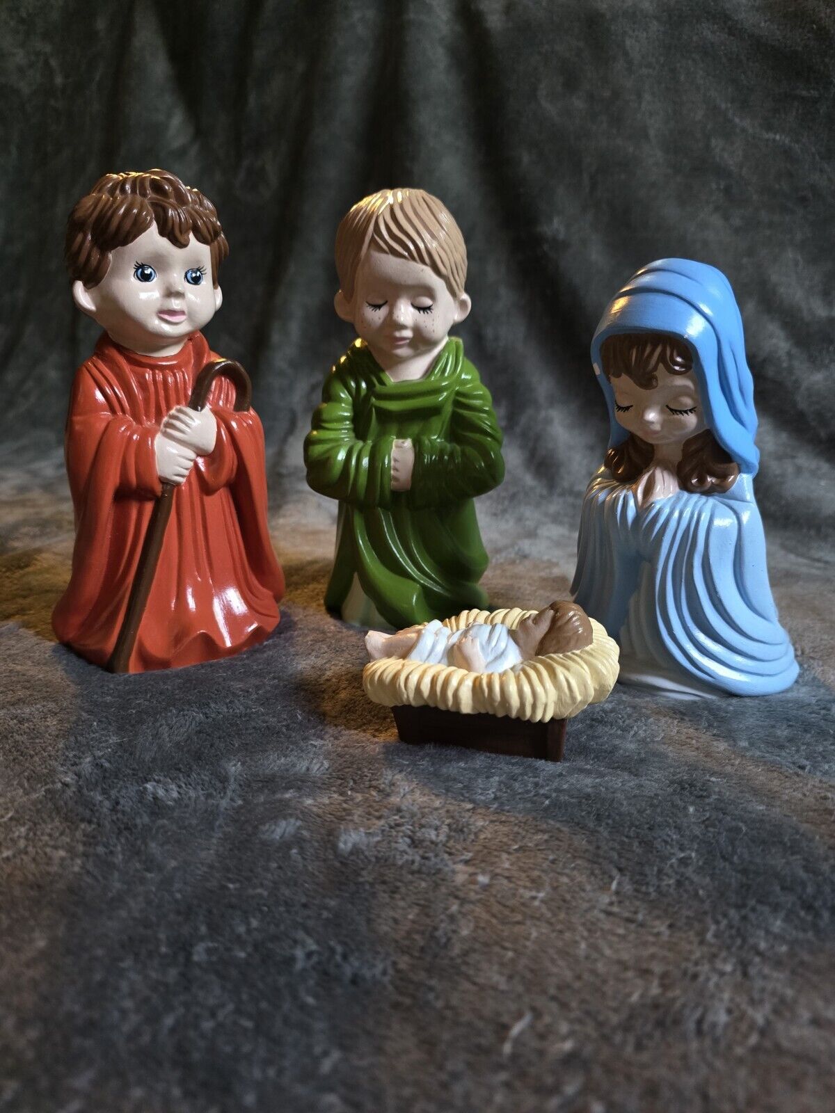 Vintage Arners 4 Piece Ceramic Christmas Nativity Mary Joseph Jesus Shepard 